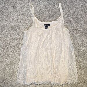 New York & Company Cream Lace Camisole
